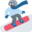 snowboarder, dark skin tone